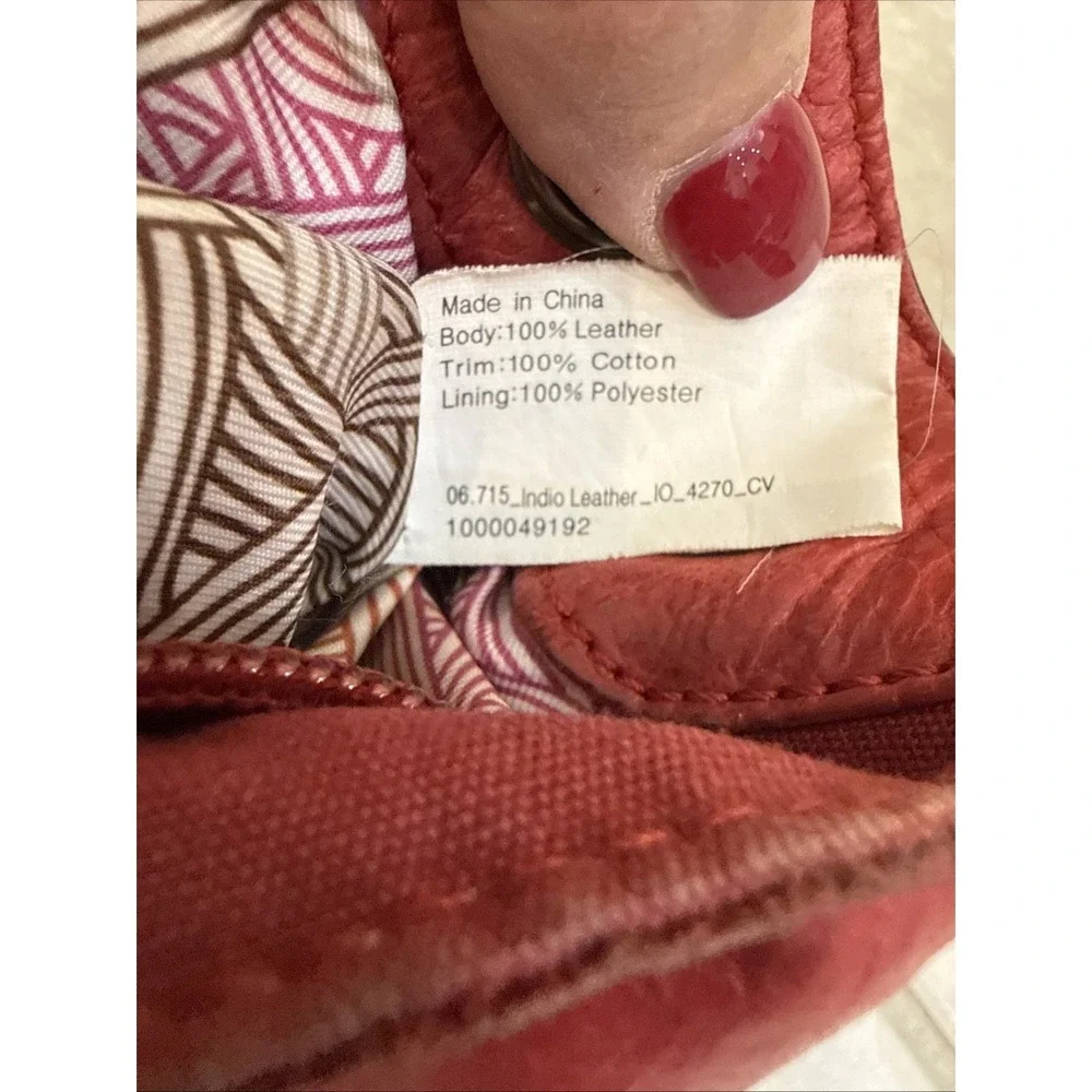 The Sak Red & Brown Leather Crossbody Shoulder Purse Bag Outside‎ pockets Boho